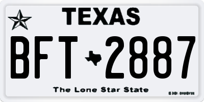 TX license plate BFT2887
