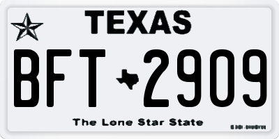 TX license plate BFT2909