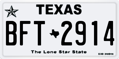 TX license plate BFT2914