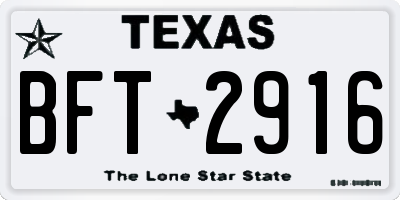 TX license plate BFT2916