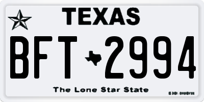 TX license plate BFT2994
