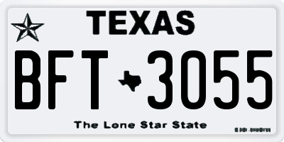 TX license plate BFT3055