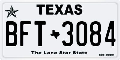 TX license plate BFT3084