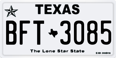 TX license plate BFT3085