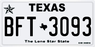 TX license plate BFT3093