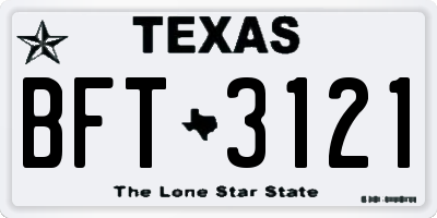 TX license plate BFT3121