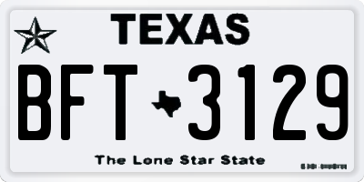 TX license plate BFT3129