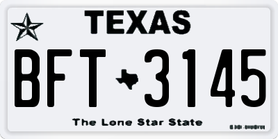 TX license plate BFT3145