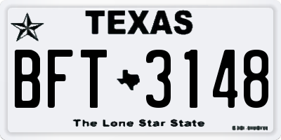TX license plate BFT3148