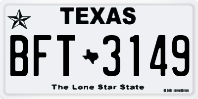 TX license plate BFT3149