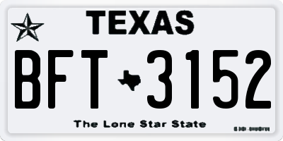 TX license plate BFT3152