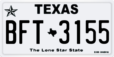 TX license plate BFT3155