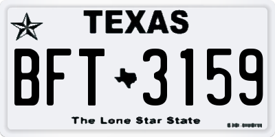 TX license plate BFT3159