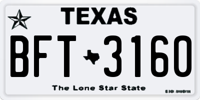 TX license plate BFT3160