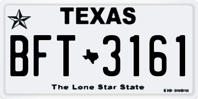TX license plate BFT3161
