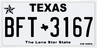 TX license plate BFT3167