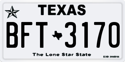 TX license plate BFT3170