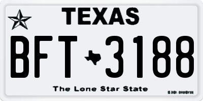 TX license plate BFT3188
