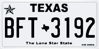 TX license plate BFT3192