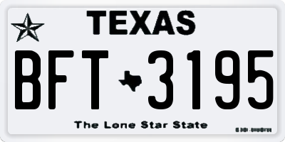 TX license plate BFT3195