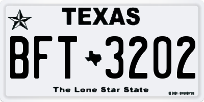 TX license plate BFT3202