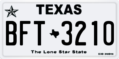 TX license plate BFT3210