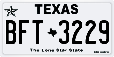 TX license plate BFT3229