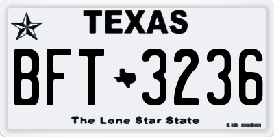 TX license plate BFT3236