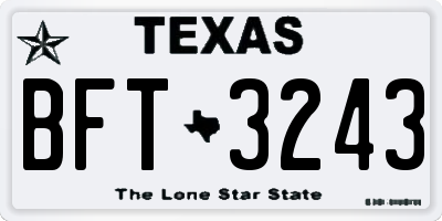 TX license plate BFT3243