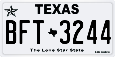 TX license plate BFT3244