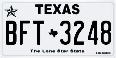 TX license plate BFT3248