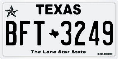 TX license plate BFT3249