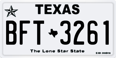 TX license plate BFT3261