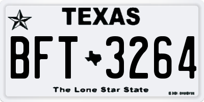 TX license plate BFT3264