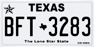 TX license plate BFT3283