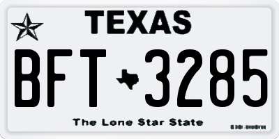 TX license plate BFT3285