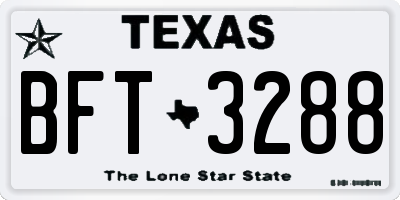 TX license plate BFT3288