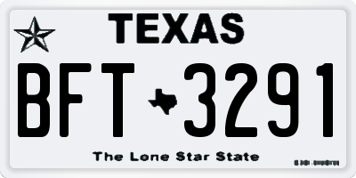 TX license plate BFT3291