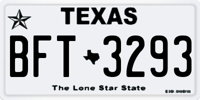 TX license plate BFT3293