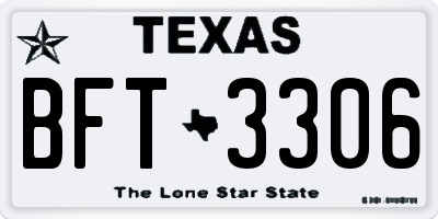TX license plate BFT3306