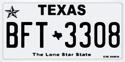 TX license plate BFT3308