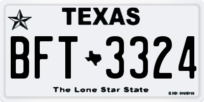 TX license plate BFT3324