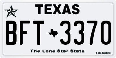 TX license plate BFT3370