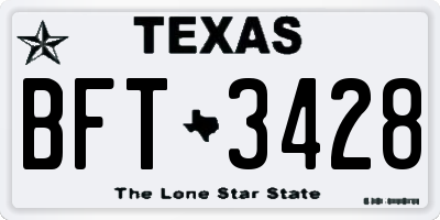 TX license plate BFT3428