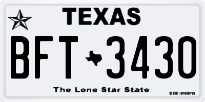 TX license plate BFT3430