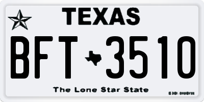 TX license plate BFT3510
