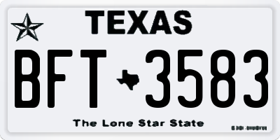 TX license plate BFT3583