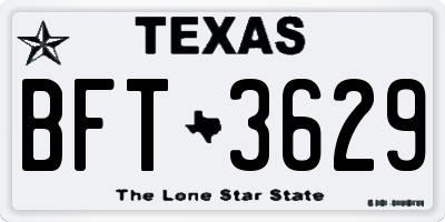 TX license plate BFT3629
