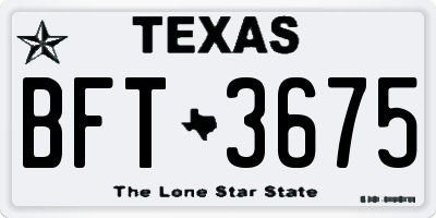 TX license plate BFT3675