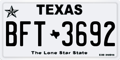 TX license plate BFT3692
